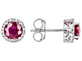 Red Mahaleo(R) Ruby Rhodium Over Sterling Silver Earrings 1.36ctw