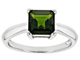 Green Chrome Diopside Platinum Over Sterling Solitaire Silver Ring 1.45ctw