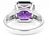 Purple Amethyst Rhodium Over Sterling Silver Ring 3.37ctw