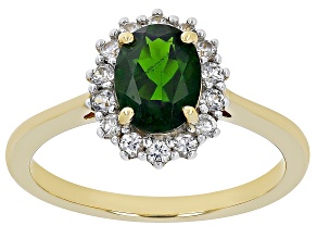 Green Chrome Diopside 18k Yellow Gold Over Sterling Silver Ring 1.60ctw