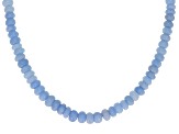 Angelite Rhodium Over Sterling Silver Beaded 18" Necklace