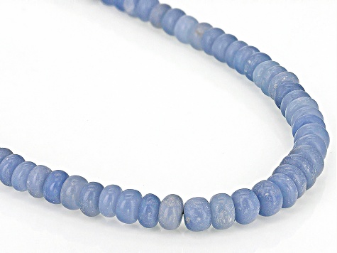 Angelite Rhodium Over Sterling Silver Beaded 18" Necklace
