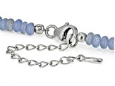 Angelite Rhodium Over Sterling Silver Beaded 18" Necklace