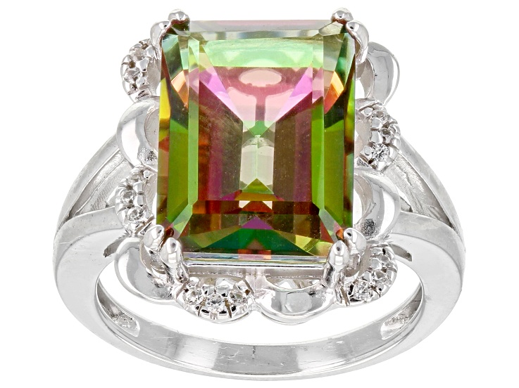 Sweet Tart™ Quartz Rhodium Over Sterling Silver Ring 6.21ctw