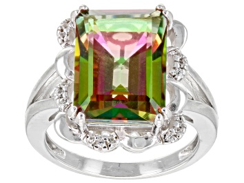 Picture of Sweet Tart™ Quartz Rhodium Over Sterling Silver Ring 6.21ctw