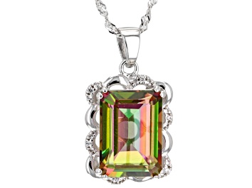 Picture of Sweet Tart™ Quartz Rhodium Over Silver Pendant with Chain 6.21ctw