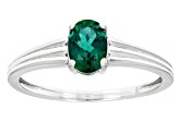 Green Lab Created Emerald Rhodium Over Silver Jewelry Set 1.91ctw