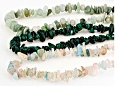 Multi-Gemstone Endless Nugget and Chip Strand Necklace Set of 11