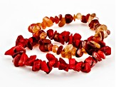 Multi-Gemstone Endless Free-Form and Chip Strand Bracelet Set of 11