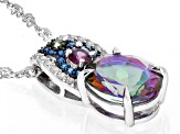 Mystic Fire® Green Topaz Rhodium Over Silver Pendant Chain 4.25ctw