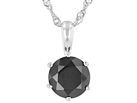 Black Spinel Rhodium Over Silver Ring, Earrings, Pendant With Chain Jewelry Set 9.46ctw