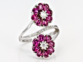 Magenta Rhodium Over Sterling Silver Ring 4.08ctw