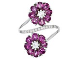 Raspberry Rhodium Over Sterling Silver Ring 4.08ctw