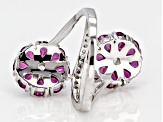 Magenta Rhodium Over Sterling Silver Ring 4.08ctw