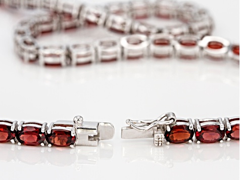 Red Vermelho Garnet(TM) Rhodium Over Sterling Silver Tennis