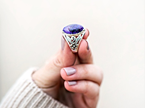 Purple Composite Turquoise Sterling Silver Ring