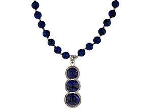Blue lapis lazuli sterling silver necklace