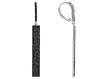 Picture of Black spinel rhodium over silver earrings 2.07ctw