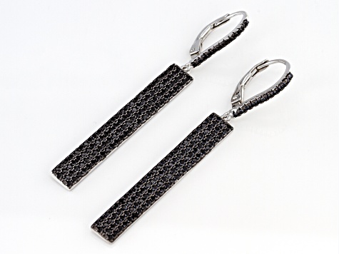 Black spinel rhodium over silver earrings 2.07ctw - NNH058 | JTV