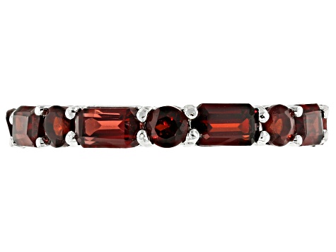 Red Garnet Rhodium Over Silver Ring 3.68ctw