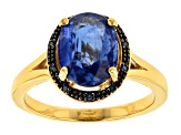 Blue Kyanite 18k Yellow Gold Over Sterling Silver ring 2.74ctw