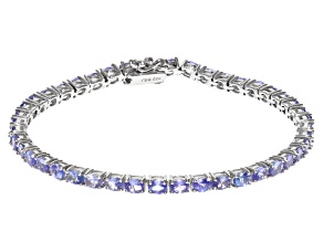 Tanzanite Bracelets Tennis More Jtv Blue Tanzanite Rhodium Over Sterling Silver Bracelet 5 48ctw