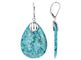 Blue Composite Turquoise Rhodium Over Sterling Silver Dangle Earrings