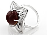 Brown mookaite sterling silver ring