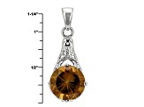 Brown Champagne Quartz Sterling Silver Pendant With Chain 5.52ct