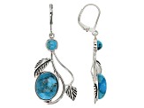 Round Blue Tibetan Turquoise Stud Earrings – 5mm – 925 Sterling Silver Bezel Set-1301711