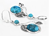 Round Blue Tibetan Turquoise Stud Earrings – 5mm – 925 Sterling Silver Bezel Set-1301711