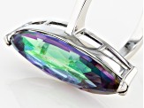 Multi-Color Quartz Rhodium Over Sterling Silver Solitaire Ring 10.50ctw