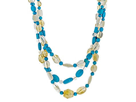 Blue magnesite gemstone necklace