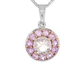 Peach Morganite Sterling Silver Pendant With Chain .83ctw