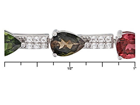 Multi-Tourmaline Sterling Silver Bracelet 8.86ctw