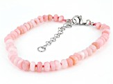 Pink Peruvian Opal Sterling Silver Bead Bracelet