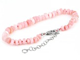 Pink Peruvian Opal Sterling Silver Bead Bracelet