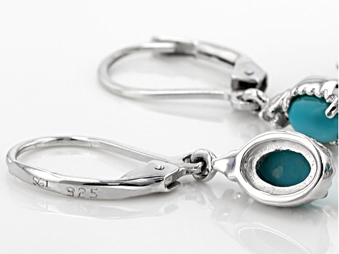 Blue Turquoise Rhodium Over Sterling Silver Jewelry Set - NOH200 | JTV