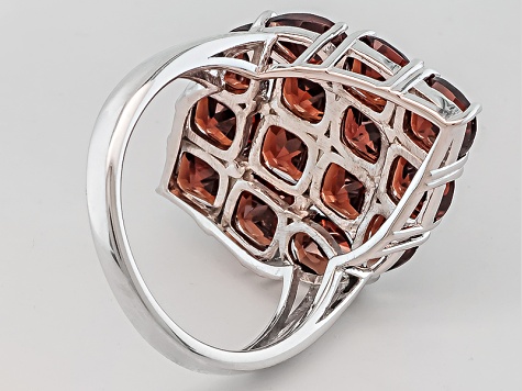 Red Garnet Rhodium Over Sterling Silver Ring 9.55ctw.