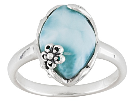 Blue Larimar Sterling Silver Ring