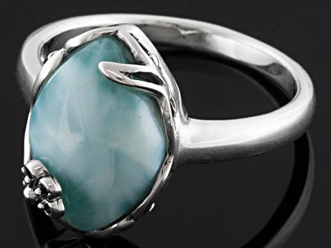 Blue Larimar Sterling Silver Ring