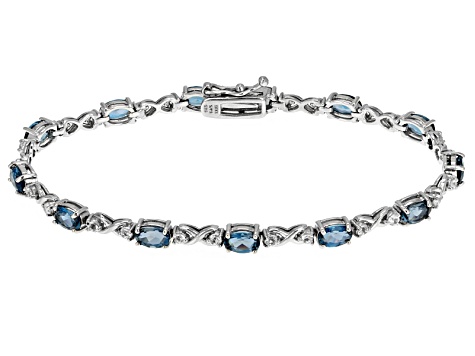 London blue topaz sterling silver bracelet 7.50ctw - NPH103 | JTV.com