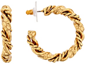 Gold-Tone Twisted Hoop Earrings