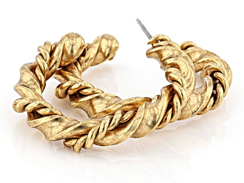 Gold-Tone Twisted Hoop Earrings