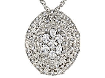 Picture of White Crystal Silver-Tone Necklace
