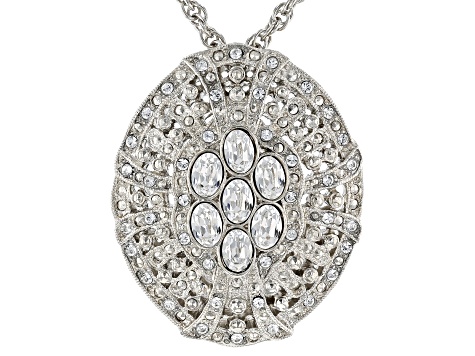 White Crystal Silver-Tone Necklace