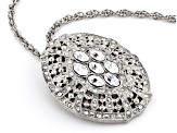 White Crystal Silver-Tone Necklace