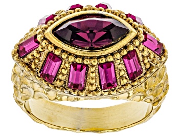 Picture of Purple Crystal Gold-Tone Dome Ring
