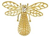 Crystal Gold-Tone Aurora Borealis Bee Brooch