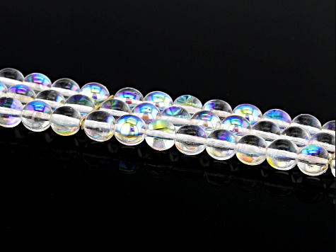 9 Pack: Bead Gallery Aurora Borealis Czech Crystal Glass Faceted Round Beads, 6mm | Michaels